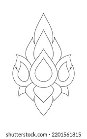 Vector illustration of Thai pattern lines on white background,LaiThai design
