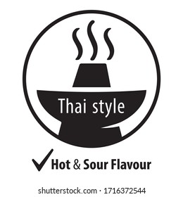 Vector illustration of Thai style hotpot flat icon on white background
