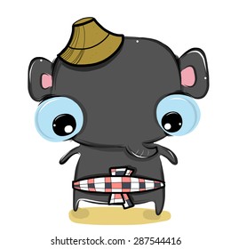 vector illustration of Thai-elephant  drawing style