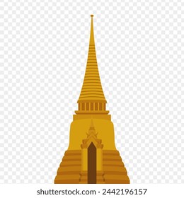 Vector illustration of Thailand famous temple on transparent background
