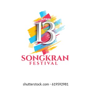 vector illustration. Thailand holiday songkran festival . April 13th
