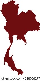 Mapa del vector de Tailandia