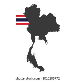 vector illustration of Thailand map and flag