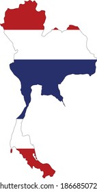 ilustración vectorial del mapa y la bandera de Tailandia