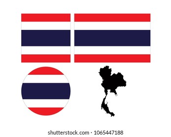 vector illustration of Thailand map and flags 