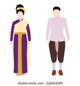 Vector illustration  Thailand traditional costume