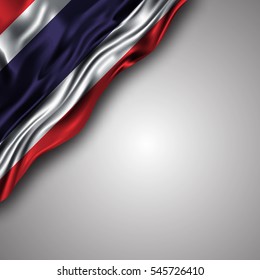 vector illustration of thailand waving silky flag isolated on gray background, can be used in many topic like national day, independence day