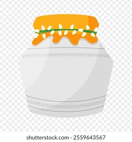 Vector illustration of thaipusam milk pot on transparent background