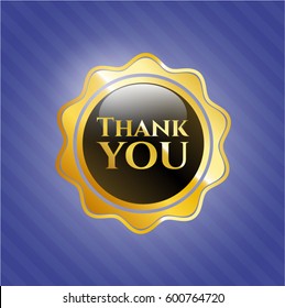 Vector illustration of Thank you gold shiny icon in black and golden.
