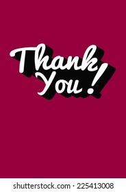 Vector illustration of Thank You hand lettering handmade calligraphy with shadow