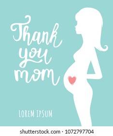 Vector illustration of 'Thank you mom' poster. Can be used for cards, flyers, posters.