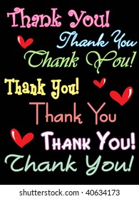 vector illustration of thank you notecard