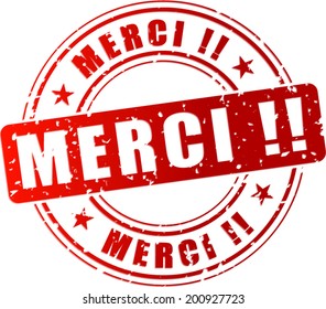 Vector illustration of thank you red stamp icon