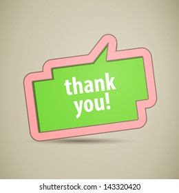 Vector Illustration of a Thank You Speech Bubble