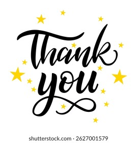 vector illustration of and thank you and stars