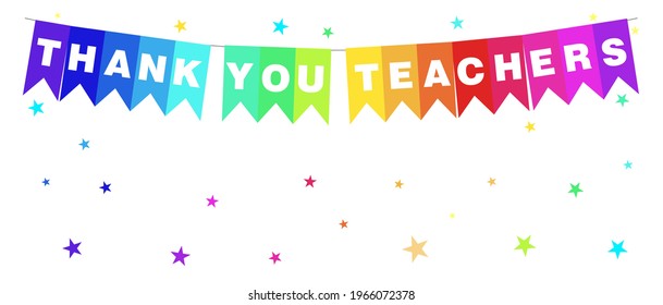 A vector illustration of Thank you Teachers banner in flat design style