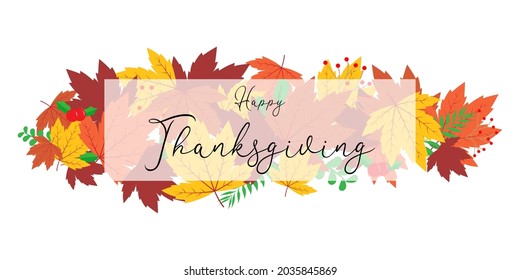 Vector illustration for thanks giving with autumn leaves.