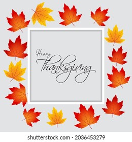 Vector illustration for thanks giving with autumn leaves.