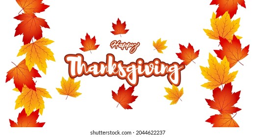 Vector illustration for thanks giving with autumn leaves.