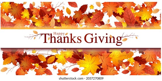 Vector Illustration of Thanks Giving Banner and Card Design 