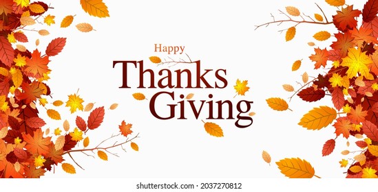 Vector Illustration of Thanks Giving Banner and Card Design 