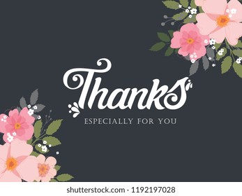 Vector illustration. Thanks typography vector design for greeting cards and poster. 