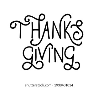 Vektorgrafik. Thanksgiving Tag Typografie Vektordesign für Grußkarten und Poster auf einem strukturierten Hintergrund Design-Template Feiern. Danksagende Inschrift, Schrift.