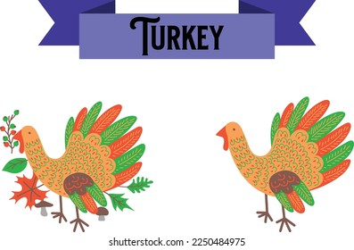 Vector illustration of a thanksgiving turkey.