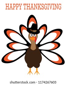 vector illustration of thanksgiving turkey. Thanksgiving Day background.