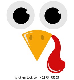 Vector illustration of a thanksgiving turkey head