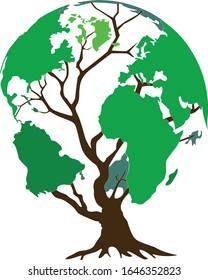 Vector illustration that campaigns for greening and protecting the world ecosystem