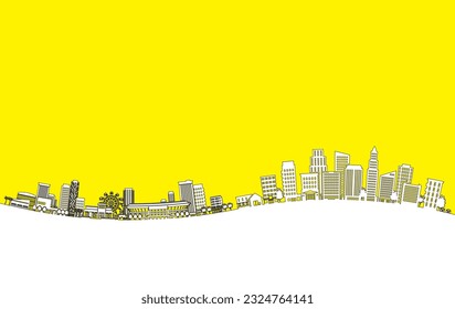 Vector illustration that expresses the cityscape with shadows.