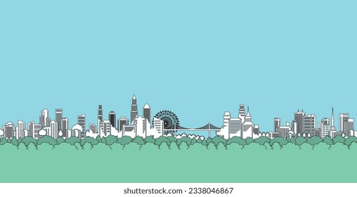Vector illustration that expresses the cityscape with shadows.