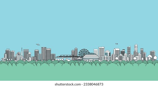 Vector illustration that expresses the cityscape with shadows.