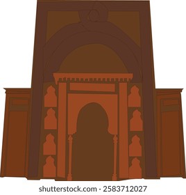 vector illustration that I made about the mosque pulpit frame, with simple colors.