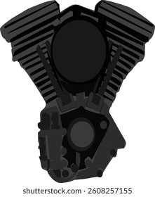 vector illustration that I made about big motorbike engine with design depicting big motorbike and very complicated engine components