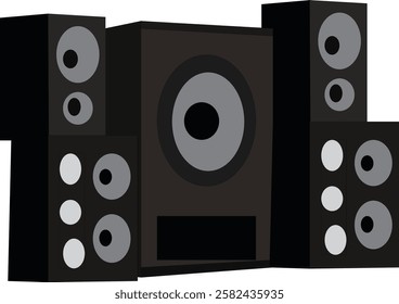 vector illustration that I made a sound box device with a quite complicated shape.