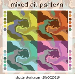 Vector illustration that mimics the colors floating on the water. is a surface work This is a sample set of 4 colors.