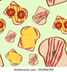Vector illustration that talks about Sandwiches, the condiments, and the essential ingredients in the preparation of sandwiches.