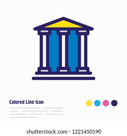 Vector illustration of theater icon colored line. Beautiful leisure element also can be used as museum icon element.