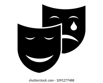 Vector Illustration Theater Masks Symbol Stock Vector (Royalty Free ...