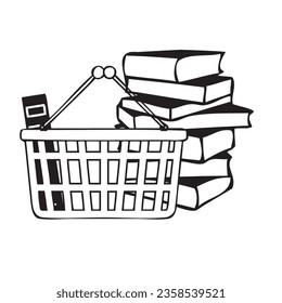 Vector illustration for the theme of buying books