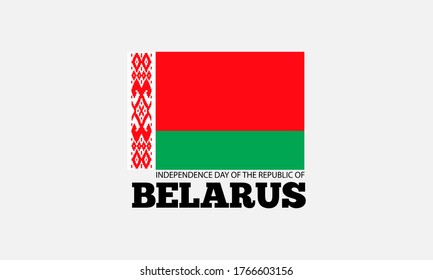 Vector illustration with the theme of Independence Day of the Republic of Belarus on June 3. Decorated with linear ornaments from the flag.