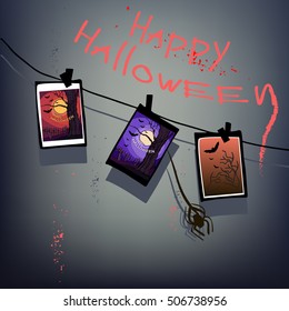 vector illustration. themed posters in cartoon style. halloween vector