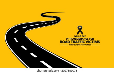 Vector illustration of the themed World Day of Remembrance for Road Traffic Victims' (WDOR).	