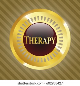 Vector Illustration of Therapy shiny emblem