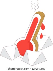 A vector illustration of a thermometer