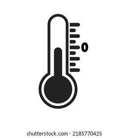 ilustración vectorial de un termómetro en negro con temperatura ascendente. Caliente, calor, frío, congelado. ilustración vectorial aislada en fondo blanco