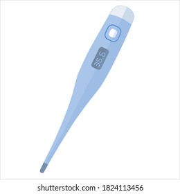 Vector illustration of a thermometer blue