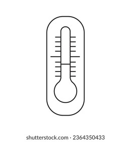 Vector illustration of a thermometer. In doodle style, isolated, on a white background